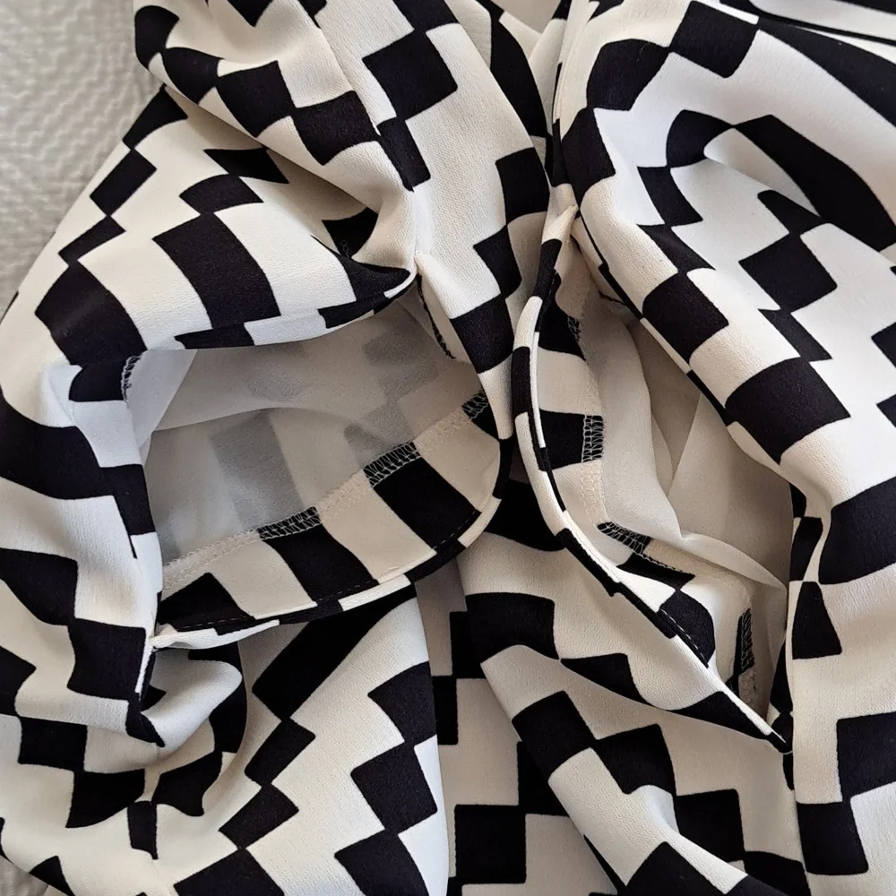 Weekend‎ Max Mara Womens Black/Cream Geometric Print Shift Dress 6